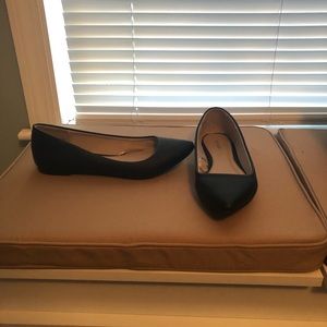 EXPRESS black pointed toe flats, WORN ONCE